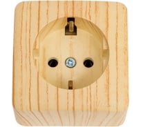 Розетка Lezard VIOLA с заземлением керамика белёный дуб 751-5200-122