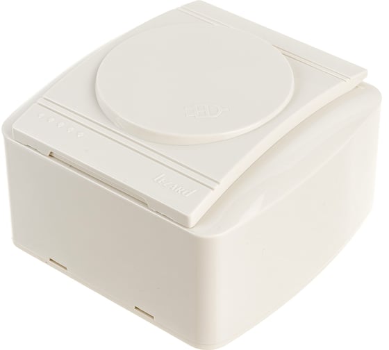 Розетка Lezard DEMET, с заземлением, с крышкой, кремовый 711-0300-123