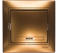 Выключатель с подсветкой Lezard, MIRA, золотой металлик, со вставкой, 701-1313-111