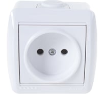 Розетка Lezard NATA, без заземления, керамика, белый 710-0200-121