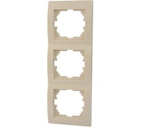 Рамка Lezard, DERIY, 3-ая, вертикальная, жемчужно-белая, металлик, 702-3000-153