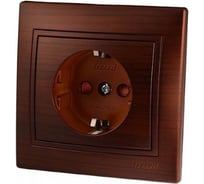 Розетка Lezard MIRA с защитой от детей, керамика, маун 701-0404-124
