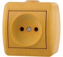 Розетка Lezard NATA без заземления, керамика, ольха 710-0700-121