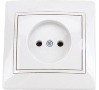Розетка Lezard MIRA без заземления, ПБТ, белый, с белой вставкой 701-0202-121B
