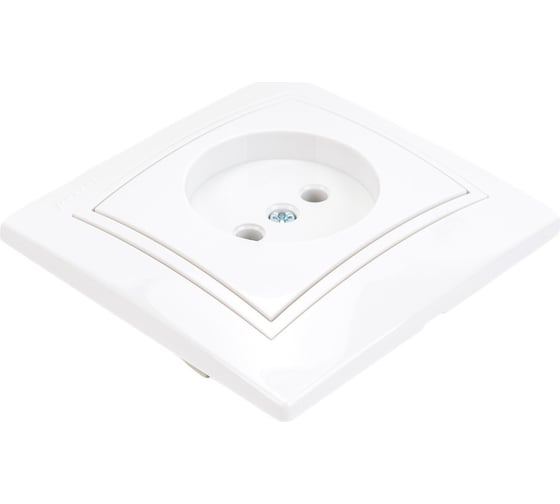 Розетка Lezard MIRA без заземления, ПБТ, белый, с белой вставкой 701-0202-121B
