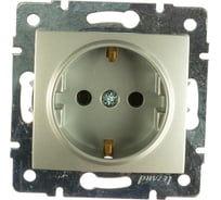 Розетка Lezard KARINA с заземлением, керамика, матовое серебро 707-4388-122