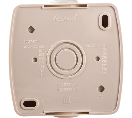 Розетка Lezard NATA с заземлением, керамика, кремовый 710-0300-122