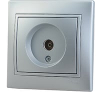 Розетка ТВ Lezard MIRA оконечная, серый металлик, со вставкой 701-1010-130