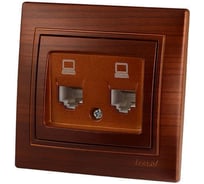 Двойная компьютерная розетка Lezard MIRA махагон 701-0505-141