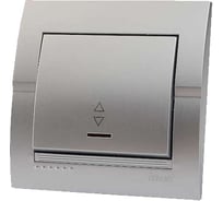 Выключатель с подсветкой Lezard DERIY проходной, серебристый металлик 702-2828-114