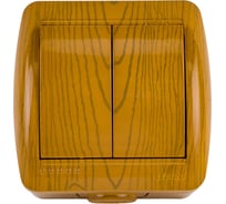 Двойной выключатель Lezard NATA ольха 710-0700-101