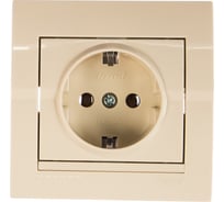 Розетка Lezard DERIY с заземлением, кремовый 702-0303-122B