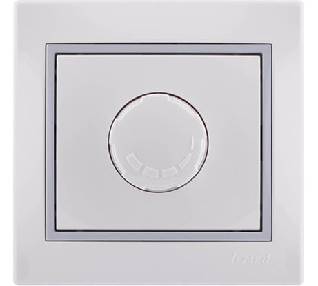 Диммер Lezard MIRA 500 Вт, с фильтром и предохранителем, белый с серой вставкой 701-0215-117