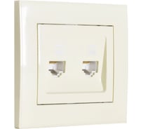 2-ая компьютерная розетка Lezard RAIN кремовый 703-0303-141