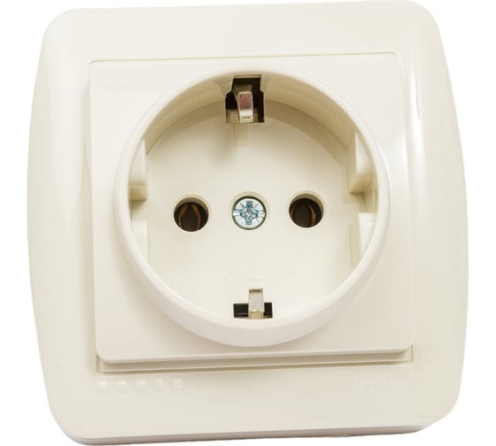 Розетка Lezard DEMET с заземлением, кремовый 711-0300-122