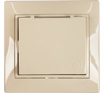 Розетка с крышкой Lezard MIRA с заземлением, керамика, кремовый, со вставкой 701-0303-123