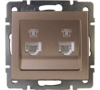 2-я телефонная розетка Lezard RAIN евро, цвет бронза, матовый 703-3188-138