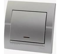 Выключатель с подсветкой Lezard DERIY серебристый металлик 702-2828-111