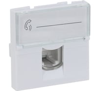 Розетка модульная телефонная Рувинил RJ-11 45x45мм белая уп 10 шт АДЛ 13-909