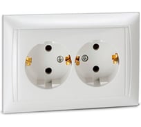 2 местная розетка IN HOME с заземлением VALENZO белая 6128 4690612006390