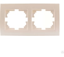 Рамка Lezard, DERIY, 2-ая, горизонтальная. жемчужно-белая, металлик, 702-3000-147