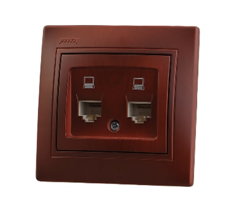 Двойная компьютерная розетка Lezard MIRA вишня 701-0601-141