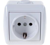 Розетка Lezard NATA с заземлением, керамика, белый 710-0200-122