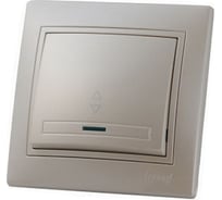 Проходной выключатель с подсветкой Lezard MIRA жемчужно-белый 701-3030-114