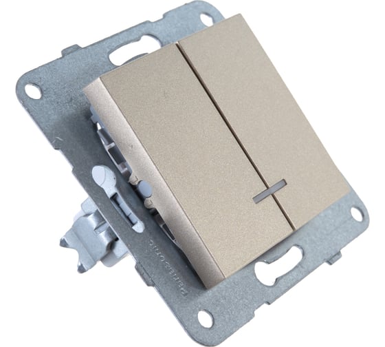 Выключатель Panasonic МОДУЛЬ 2кл с подсветкой бронза Karre Plus 54847 WKTT0010-2BR