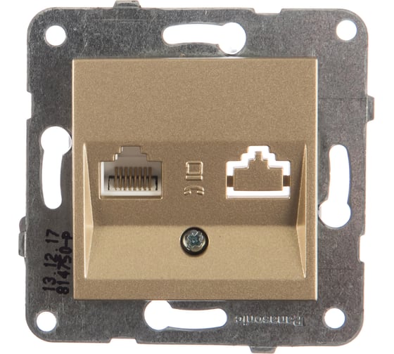 Компьютерная розетка Panasonic МОДУЛЬ RJ45, категория 5e, бронза Karre Plus Pana WKTT0404-2BR-RES