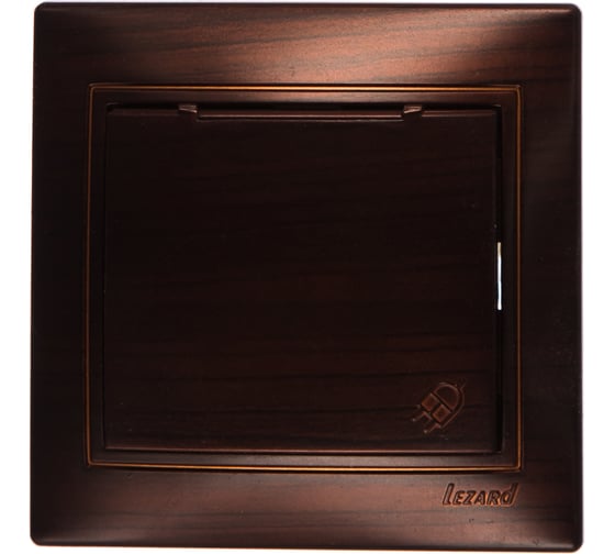 Розетка Lezard, MIRA, с/з, с крышкой, керамика, маун, 701-0404-123