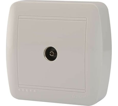 ТВ розетка Lezard, DEMET, проходная, белый, 711-0200-129