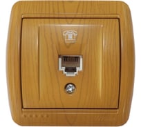 Розетка Lezard NATA, телефонная, евро, ольха, 710-0700-137