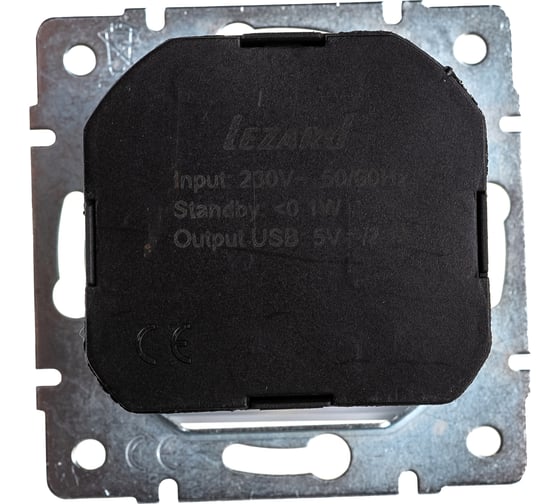 Розетка + USB разъём Lezard, KARINA, с/з, жемчужно-белый перламутр, 707-3088-181
