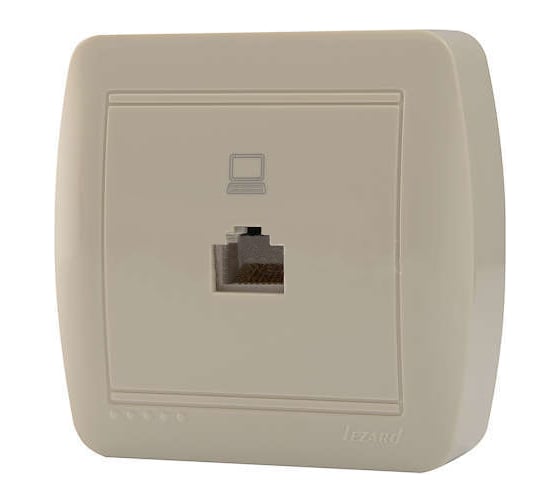 Компьютерная розетка Lezard DEMET кремовый 711-0300-139