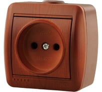 Розетка Lezard NATA без заземления, керамика, вишня 710-0600-121
