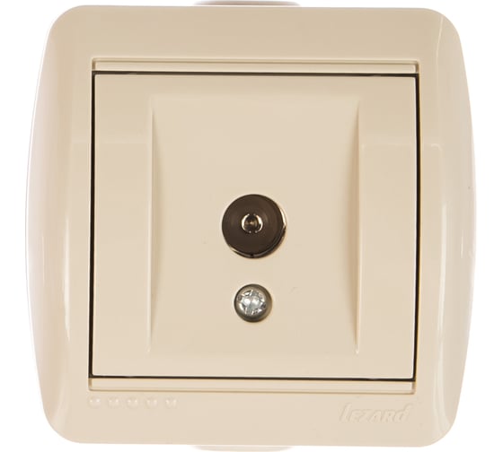 ТВ розетка Lezard, NATA, проходная, крем, 710-0300-129
