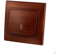Выключатель Lezard, MIRA, проходной. с подсветкой, махагон, 701-0505-114