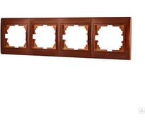 Рамка Lezard, MIRA, 4-ая, горизонтальная, махагон, 701-0500-149