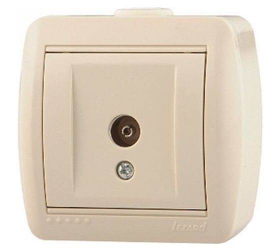 ТВ розетка Lezard, NATA, оконечная, крем, 710-0300-130