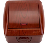 Выключатель Lezard NATA, с подсветкой, вишня, 710-0600-111