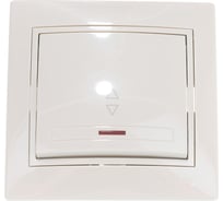 Проходной выключатель Lezard MIRA, с подсветкой, крем, со вставкой, 701-0303-114