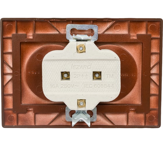 Двойная розетка Lezard MIRA, без заземления, керамика, вишня 701-0601-128
