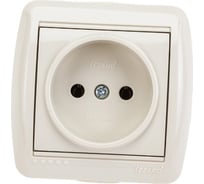Розетка Lezard NATA без заземления, керамика, кремовый 710-0300-121