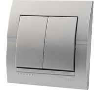Двойной выключатель Lezard DERIY серебристый металлик 702-2828-101