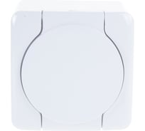 Розетка Lezard VIOLA с заземлением, с крышкой, керамика белый 751-0200-123