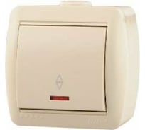 Проходной выключатель Lezard NATA, с подсветкой, крем, 710-0300-114
