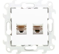 Розетка Simon 2хRJ45 категория 5е UTP, белый 2450593-030
