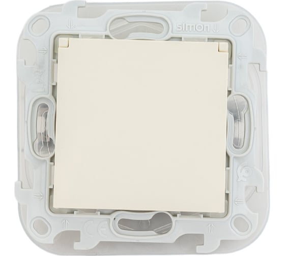 Розетка Simon 2К+З IP44 Push&Go, слоновая кость 2420448-031