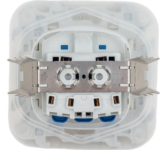 Розетка Simon 2К+З IP44 Push&Go, слоновая кость 2420448-031